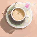 Coffee. Digital Illustration project by Julieta Fierro - 09.15.2020