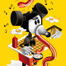 Robot Mickey. Ilustração tradicional, Ilustração vetorial e Ilustração digital projeto de Lucía Ezquerra - 04.10.2020