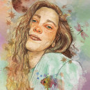 autoretrato miedo. Watercolor Painting project by sofiaguelvenzu - 10.09.2020