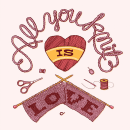 All you knit is love. Traditional illustration, H, and Lettering project by Vic Reyes - 01.16.2017