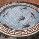 Trompe L'oeil Fishpond Mosaic. Artesanato projeto de Gary Drostle - 26.06.1996