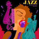 Cartel para el Día Internacional del Jazz en Mallorca, 2018. Un proyecto de Publicidad, Diseño de carteles, Dibujo digital y Teoría del color de Blanca Jaume Saura - 10.10.2017