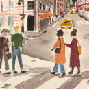 New York in Watercolor. Watercolor Painting project by ulrikesteffen - 11.08.2020