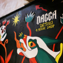 Dagga Tattoo Shop . Traditional illustration, and Drawing project by Ilse Argüero - 09.10.2020