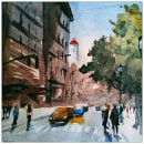 My project in Urban Landscapes in Watercolor course. Watercolor Painting project by Sérgio - 11.22.2020