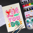 Love what you do. Un proyecto de Lettering, Pintura a la acuarela, H y lettering de Pauli Rodríguez - 23.11.2020