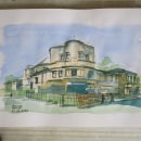 Old building in Pune, MH, India - project in Architectural Sketching with Watercolor and Ink course. Un proyecto de Pintura a la acuarela e Ilustración arquitectónica de Kaustubh Ghanekar - 02.12.2020