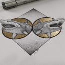 Duo Shark. Traditional illustration project by Agustín Servín - 07.27.2019