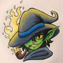 Goblin Maga. Traditional illustration, Character Design, Pencil Drawing, Drawing, Concept Art, Artistic Drawing, and Children's Illustration project by Gabriela K.L. - 09.02.2020