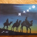 The Night Travel of the 3 Kings. Painting, Portrait Drawing, Acr, lic Painting, and Brush Painting project by Juancarlo Diaz Cintron - 12.13.2020