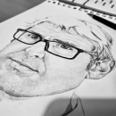 Louis Theroux Portrait. Un projet de Illustration numérique, Aquarelle, Illustration de portrait , et Dessin de portrait de Amy Pearson - 06.08.2020