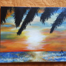 The Mid Sunset. Painting, Acr, lic Painting, and Brush Painting project by Juancarlo Diaz Cintron - 12.14.2020
