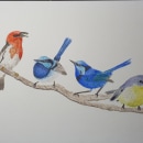 4 little birds - My project in Artistic Watercolor Techniques for Illustrating Birds course. Pintura em aquarela projeto de Anita Mulder - 05.01.2021
