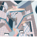 Re-Interpreting Escher's Relativity. Traditional illustration, and Digital Illustration project by Sidharth Jain - 07.29.2020