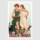 Pizza Roma Poster. Design, Traditional illustration, Advertising, Fine Arts, Poster Design, Digital Illustration, Digital Design, Digital Drawing, and Sketchbook project by Kultnation - 11.09.2020