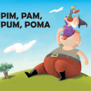 "Pim, pam, pum, manzana". Projekt z dziedziny Edukacja, Ilustracje dla dzieci, Ilustracja w i dawnicza użytkownika Carmen Marcos - 19.01.2008