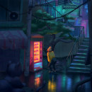 City at night. Digital Illustration project by Johanna Mesa Ramos - 02.02.2021