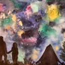 My galaxy project for the course modern watercolor techniques. Un proyecto de Pintura a la acuarela de annaparis - 07.02.2021