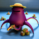 Rubick octopus. 3D Character Design project by Teo Estrela - 02.11.2021