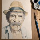 Old Man . Pintura em aquarela projeto de annmariemaziade - 17.02.2021