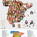 Mapa de mujeres STEM. Ilustração tradicional projeto de Pelopantón - 11.02.2021