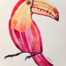 Toucan bird. Watercolor Painting project by Nicole Pratt - 02.19.2021