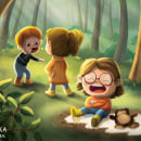 Kids in the forest. Un proyecto de Ilustración digital e Ilustración infantil de Adrika Černáčková - 23.02.2021