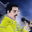 Freddie Mercury. Wembley 86. Animation, Sketching, Digital Illustration, Architectural Illustration, and Digital Drawing project by Fernando Cruz - 02.28.2021