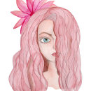 Chica pelo rosa: Retrato ilustrado en acuarela curso de Ana Santos. Portrait Illustration project by Ivania Maturana - 09.20.2020