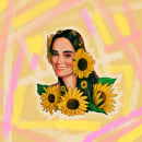 My Sunflowers Queen. Ilustração tradicional, Desenho, Ilustração digital, Ilustração de retrato, Desenho de retrato, e Desenho digital projeto de Daniel Alfaro Cortez - 03.03.2021