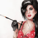 Amy Winehouse. Um projeto de Ilustração, Pintura em aquarela e Desenho de Retrato de Jéssica Correia - 09.03.2021