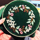 A little garden on green velour.... Embroider project by Dioni Tsagka - 03.10.2021