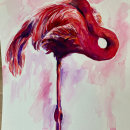 Hide N Seek Flamingo. Pintura em aquarela projeto de Denise Bull - 13.03.2021