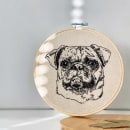 Nacho the Pug - Embroidered Portrait. Arts, Crafts, Creativit, Portrait Illustration, Embroider, Portrait Drawing, Realistic Drawing, and Crochet project by Gerardo Hinojosa - 02.09.2021