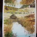 Mi Proyecto del curso:  Paisajes naturales en acuarela. . Watercolor Painting project by Enzo Corte - 03.23.2021
