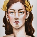 Diosa Griega. Ilustração tradicional, Pintura em aquarela e Ilustração de retrato projeto de Chloé F. S. - 31.03.2021