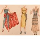 Diseño de vestidos con acuarela y otras tecnicas.. Design, Fashion Design, and Watercolor Painting project by Ana De los Rios - 07.04.2020