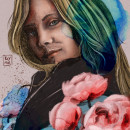Francesca e le peonie. Ilustração de retrato, e Desenho digital projeto de Chiara Morelli - 02.04.2021
