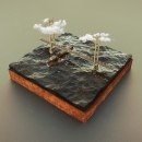Humber Bridge Diorama. 3D Animation, 3D Modeling, and 3D Design project by Michael Tierney - 04.04.2021