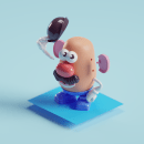 Mr. Potato Head. Un proyecto de 3D, Modelado 3D y Diseño de personajes 3D de Mohamed Chahin - 09.01.2019