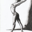Bailarina en carboncillo . Ilustração de retrato, e Desenho anatômico projeto de Sofia Tista - 12.04.2021