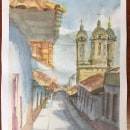 Mi Proyecto del curso: Dibujo arquitectónico con acuarela y tinta. Watercolor Painting project by Nikos Chalavazis - 04.12.2021