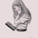 Girl reading a book. Ilustração tradicional, Desenho e Ilustração digital projeto de Cristina Lagares - 31.10.2020