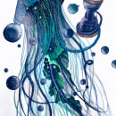 medusa espacial. Pintura em aquarela projeto de Jo Gomez - 14.04.2021