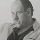 Fan Art de Tony Soprano . Traditional illustration, Fine Arts, Pencil Drawing, Drawing, Portrait Drawing, and Realistic Drawing project by Luís - 04.16.2021