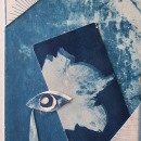 Collage on cyanotype. Collage project by Ελένη Γαλάνη - 04.18.2021