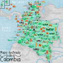 Colombia map. Un projet de Illustration traditionnelle de German Parada Díaz - 20.04.2021