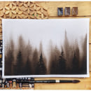 Misty pines . Un proyecto de Pintura a la acuarela de Shiv Chandna - 11.05.2020