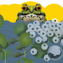 frogs in my pond. Un progetto di Illustrazione digitale di Ingeborg Leeftink - 24.04.2021