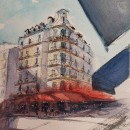 Mi Proyecto del curso: Dibujo arquitectónico con acuarela y tinta. Watercolor Painting project by arteslide - 04.27.2021